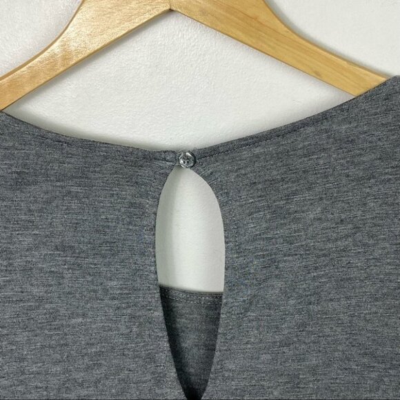 Anthropologie Tie Front Grey Tunic Top Vanessa Viginia Dayla Size Small Boho S - Picture 5 of 16